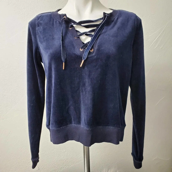 BETSEY JOHNSON | Performance Blue Velour Laceup Small - Picture 2 of 9